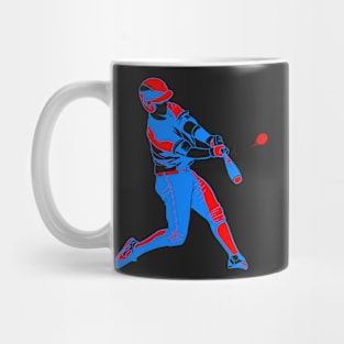 RED WHITE AND BLUE BASEBALL PLAYER Mug